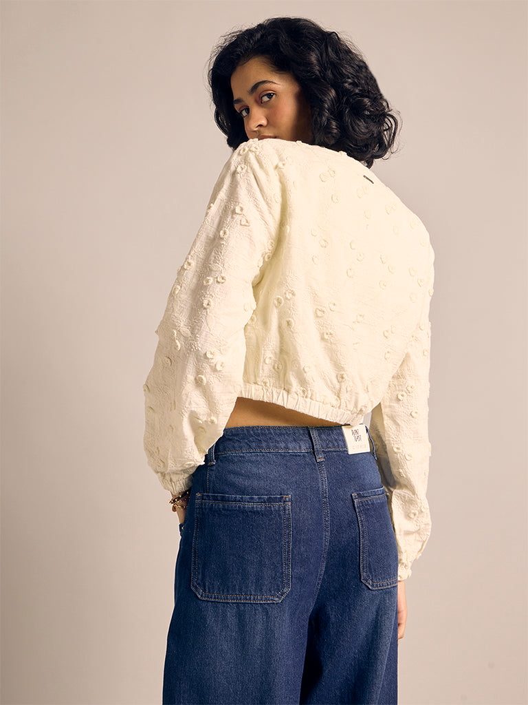 Textured Cropped Jacket