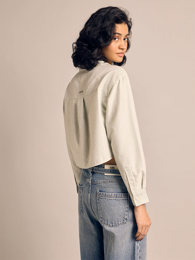 Pinstriped Cropped Shirt