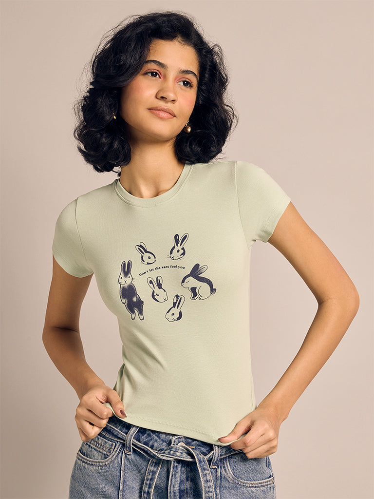 Printed Fitted T-Shirt