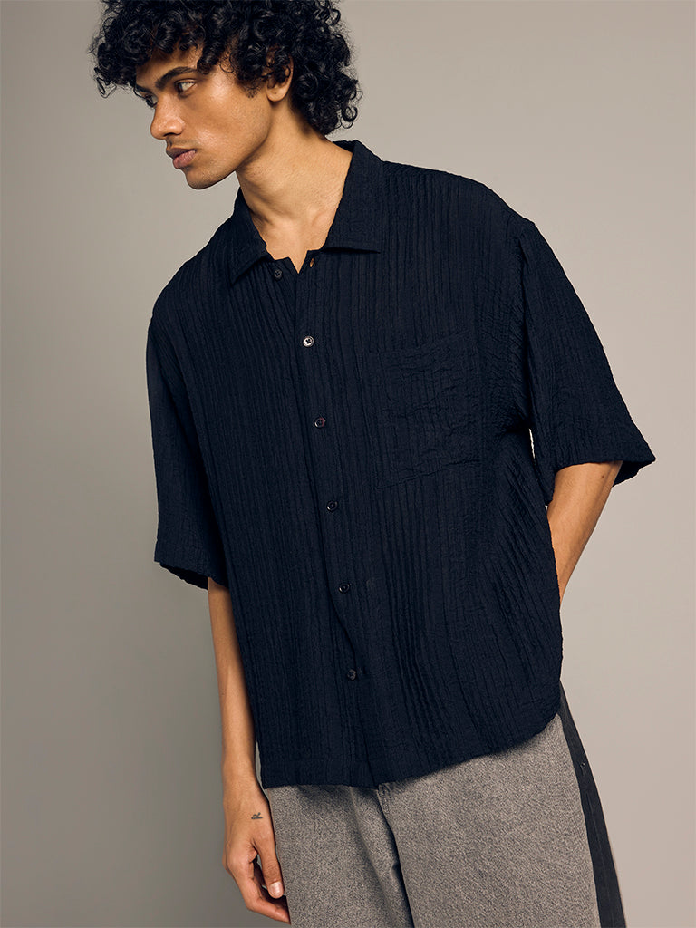 Boxy-Fit Textured Shirt