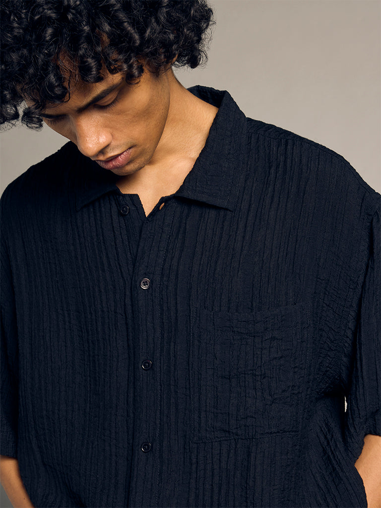 Boxy-Fit Textured Shirt