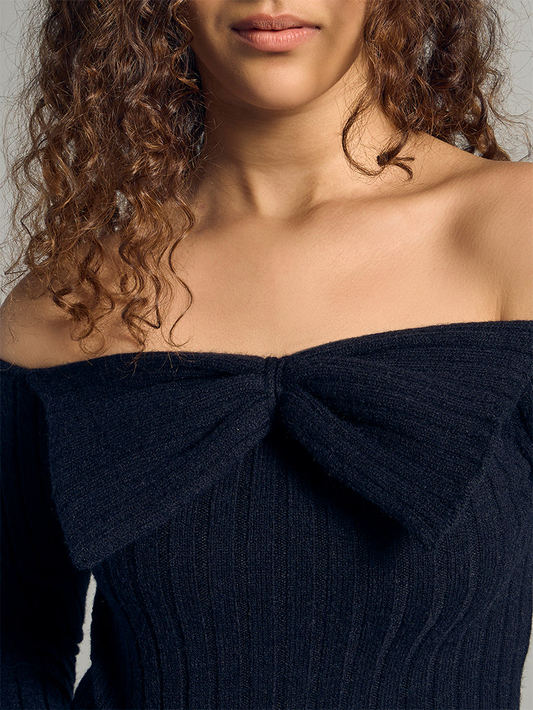 Off-Shoulder Ribbed Top