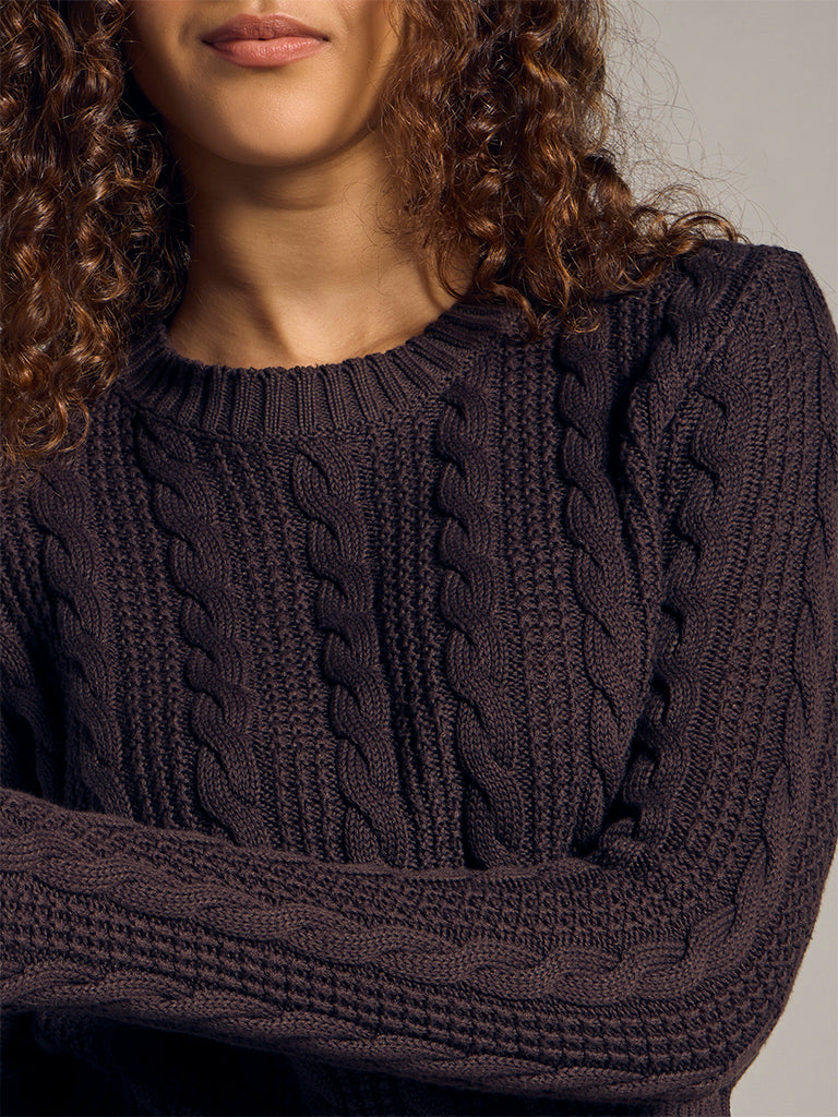Knit-Textured Crop Sweater