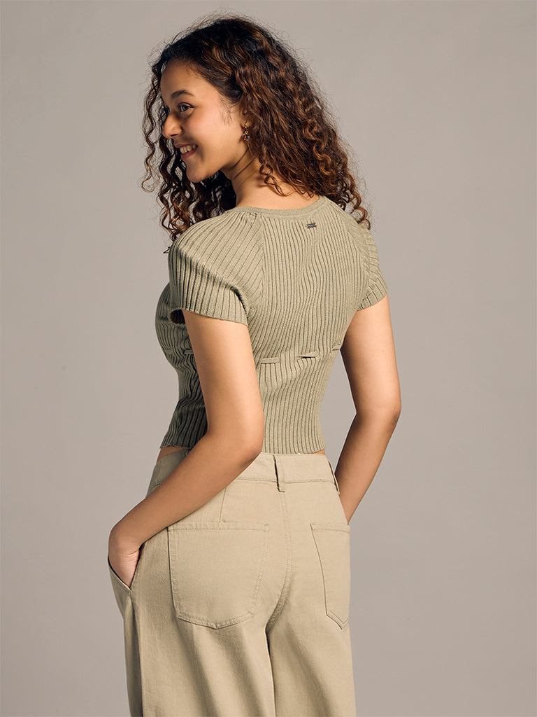 Ribbed-Textured Top