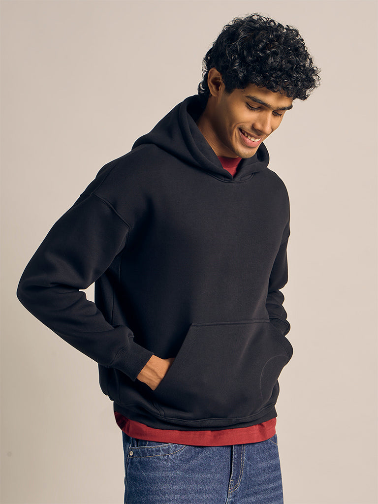 Boxy-Fit Solid Hoodie