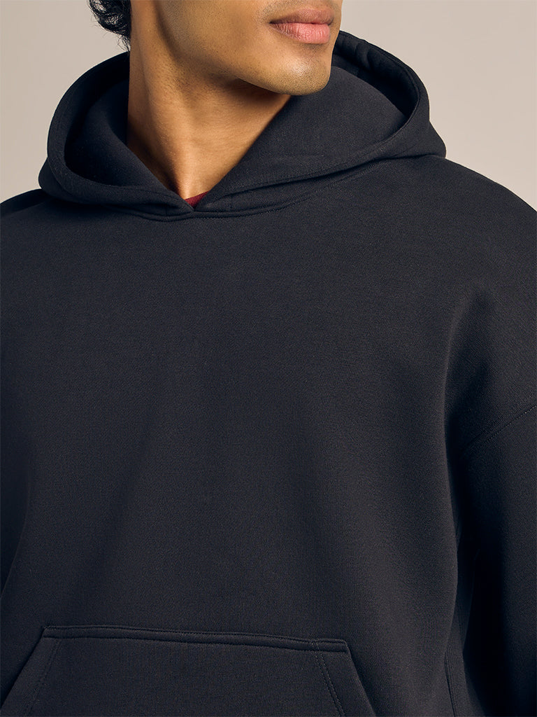 Boxy-Fit Solid Hoodie