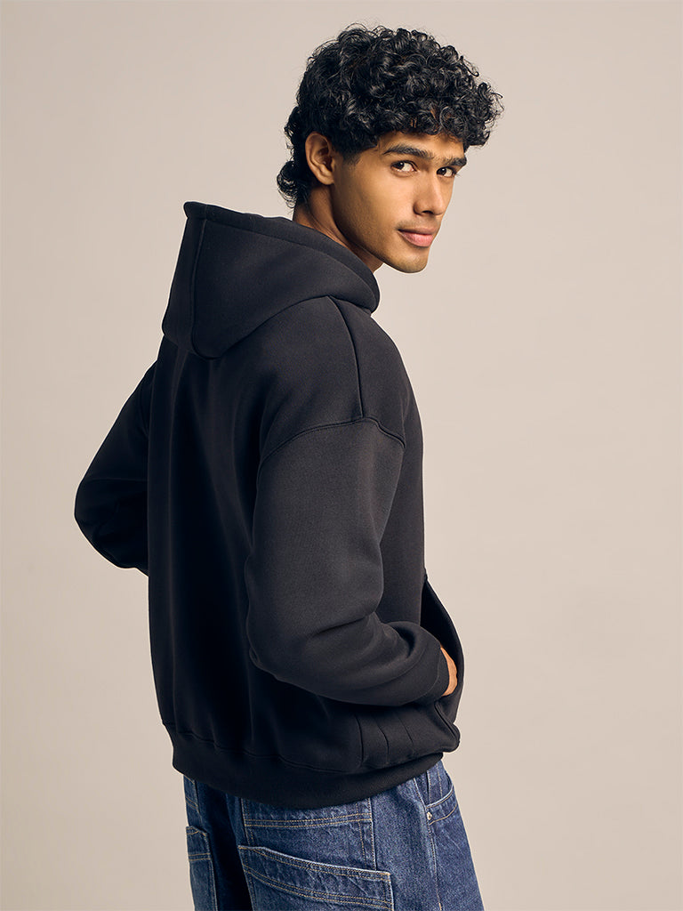 Boxy-Fit Solid Hoodie