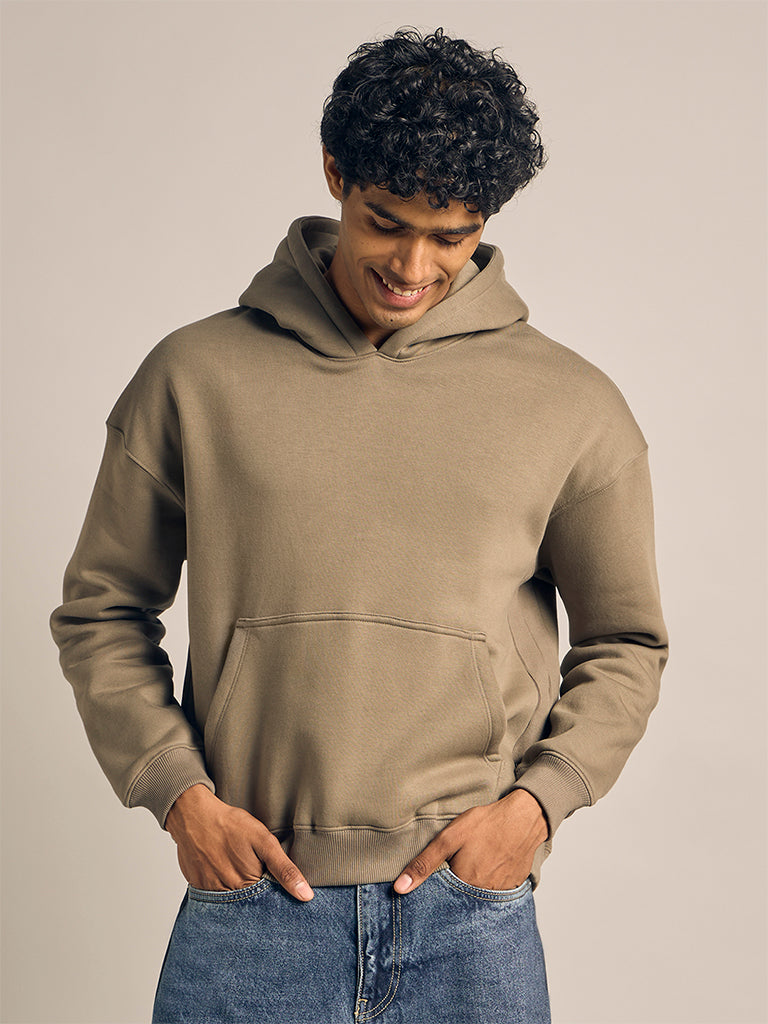 Boxy-Fit Solid Hoodie
