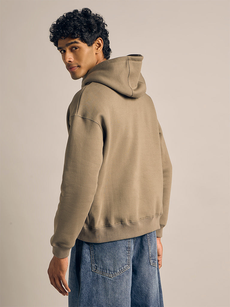 Boxy-Fit Solid Hoodie