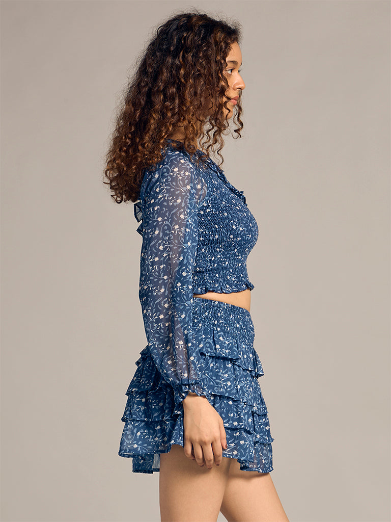 One-Shoulder Smocked Top