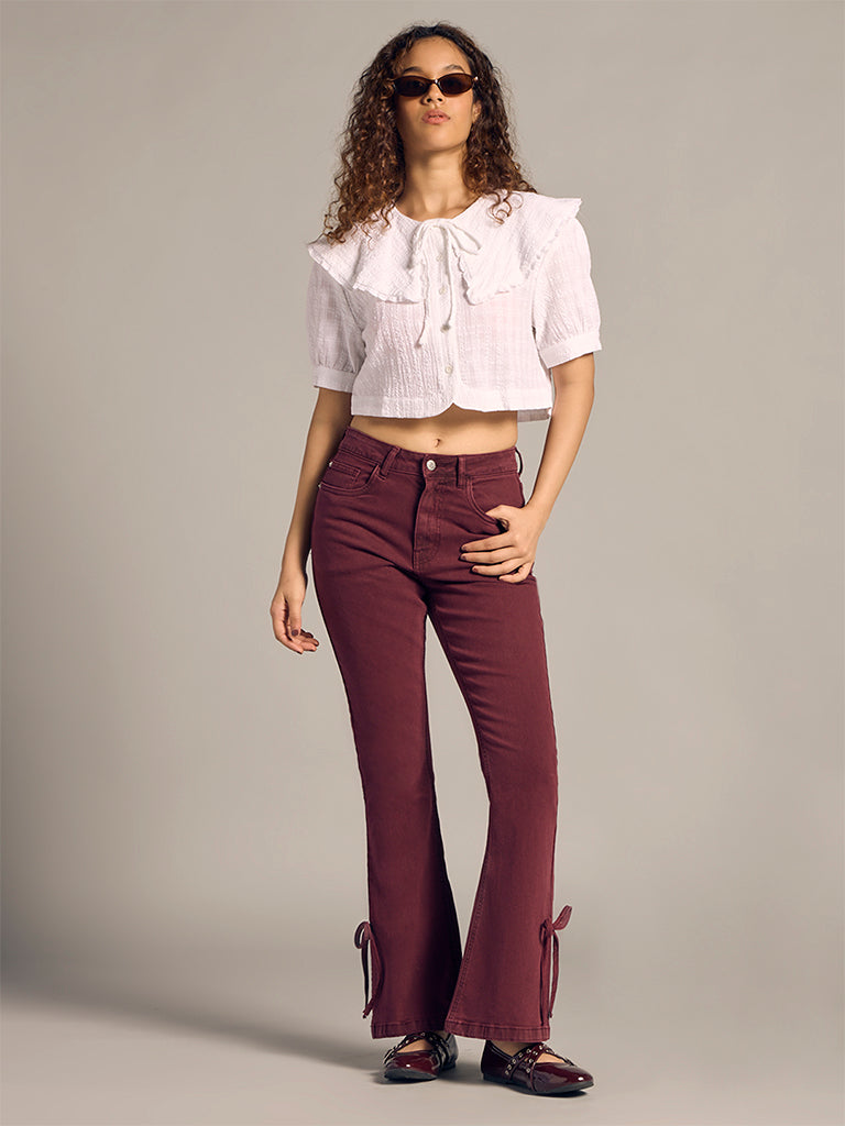 Textured Crop Shirt