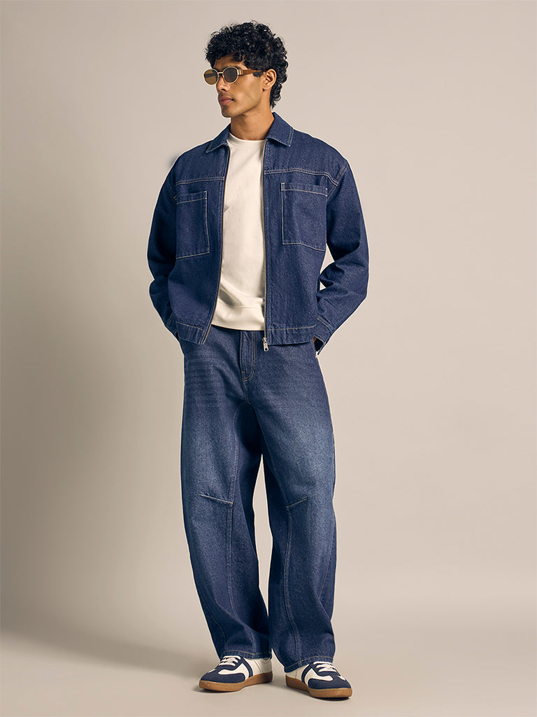 Regular-Fit Faded Jeans