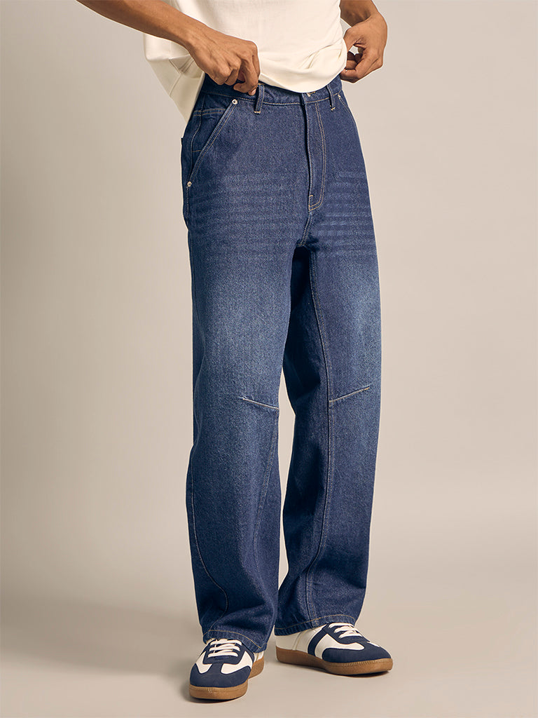 Regular-Fit Faded Jeans