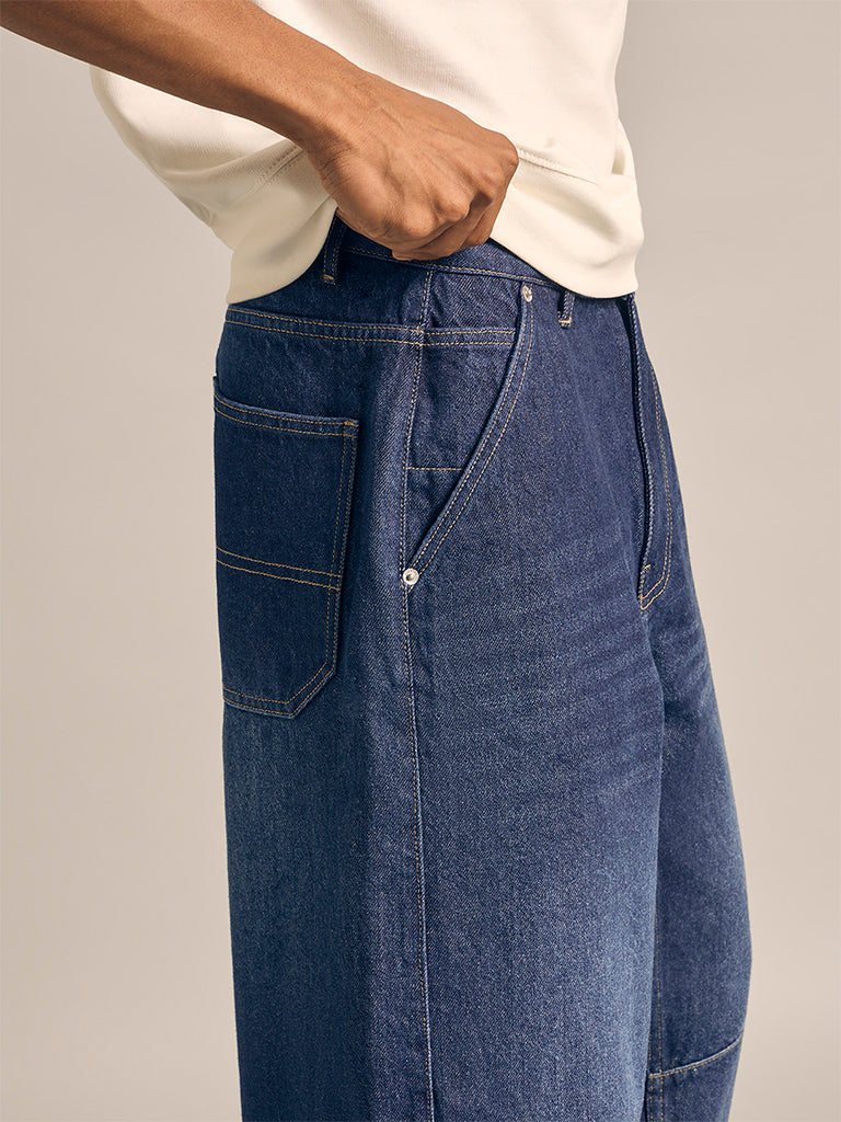 Regular-Fit Faded Jeans