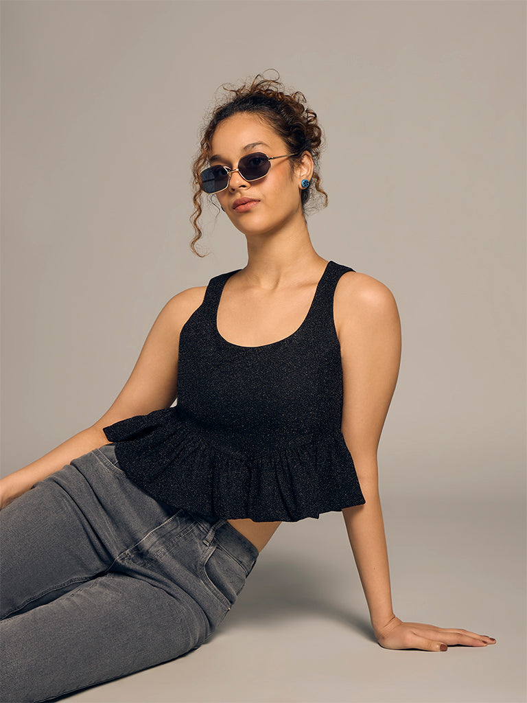 Peplum Shimmer Top