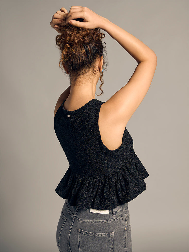 Peplum Shimmer Top