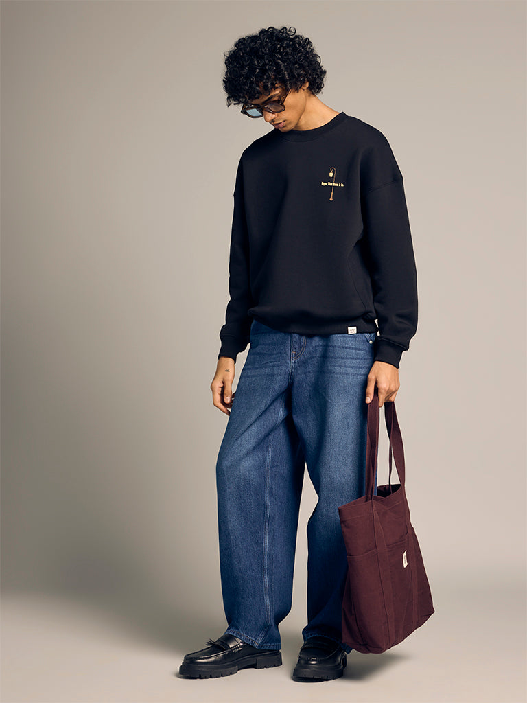 Boxy-Fit Printed Sweatshirt