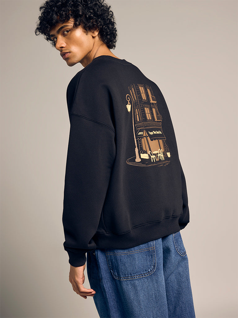 Boxy-Fit Printed Sweatshirt