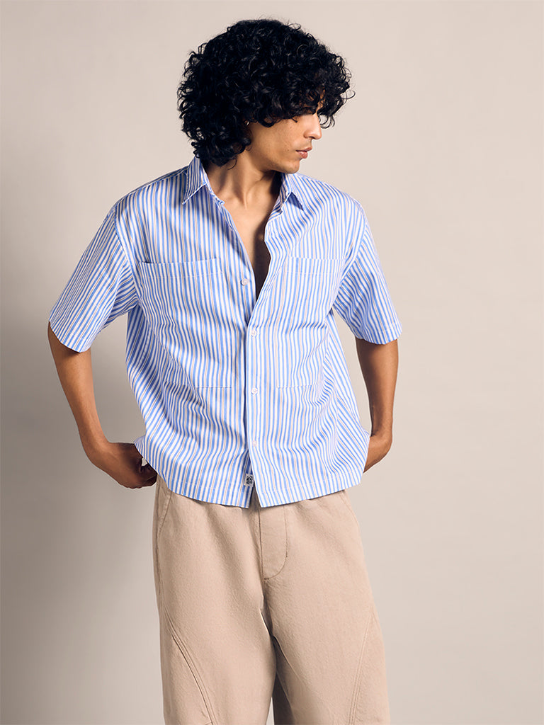 Boxy-Fit Striped Shirt