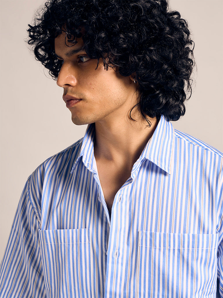 Boxy-Fit Striped Shirt
