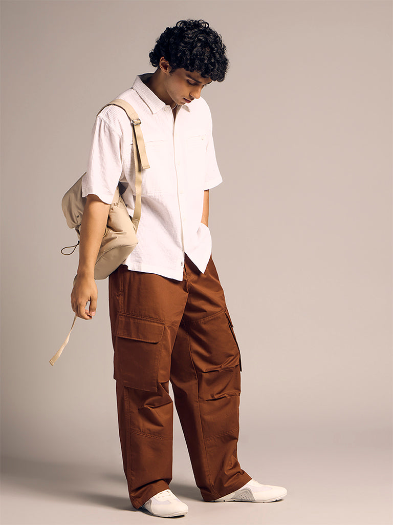 Boxy-Fit Jacquard Shirt