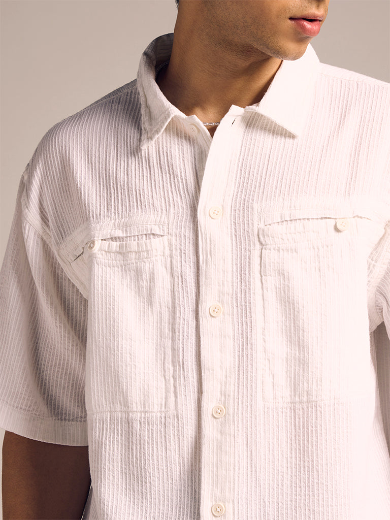 Boxy-Fit Jacquard Shirt
