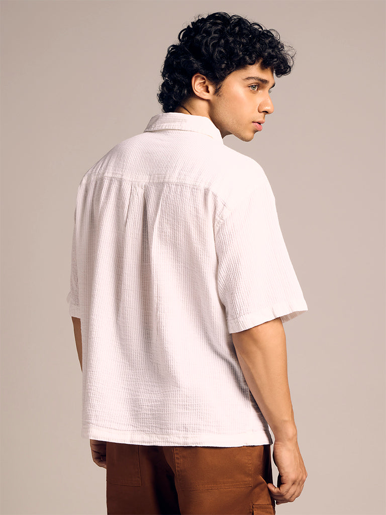 Boxy-Fit Jacquard Shirt