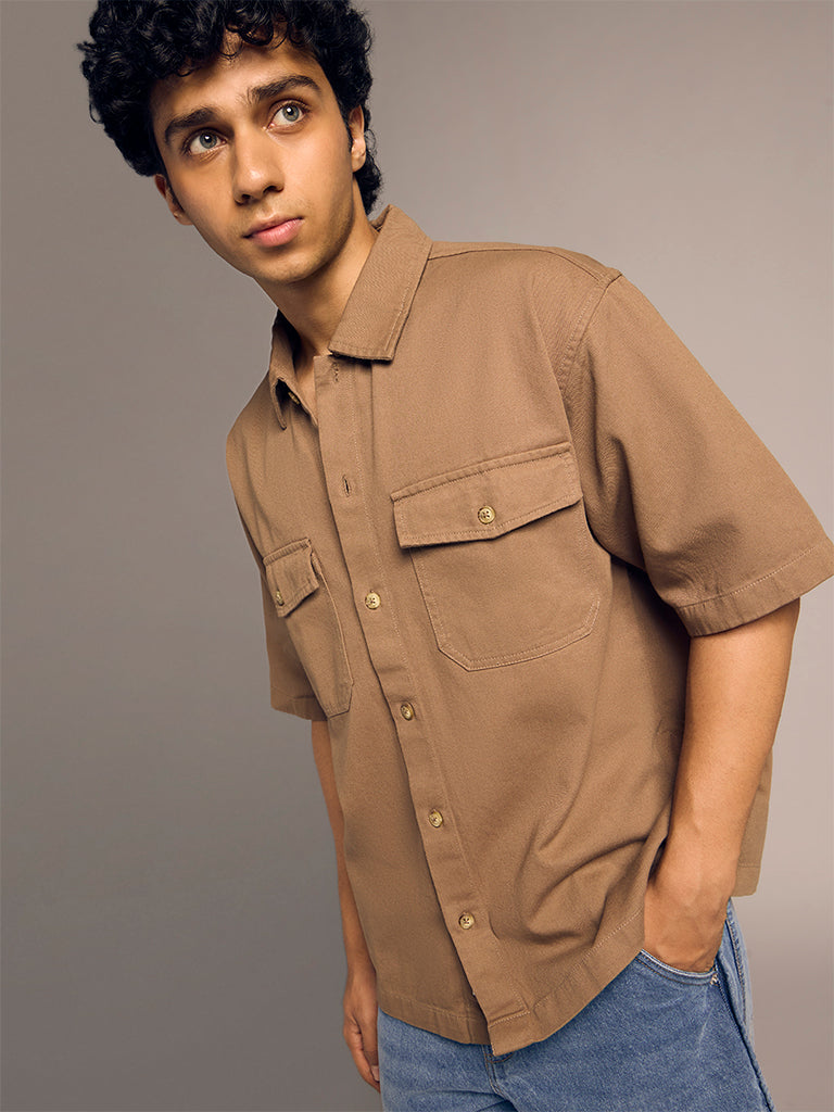 Boxy-Fit Twill Shirt