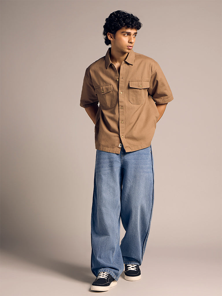 Boxy-Fit Twill Shirt