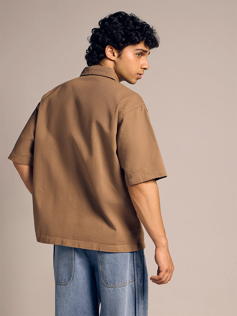 Boxy-Fit Twill Shirt