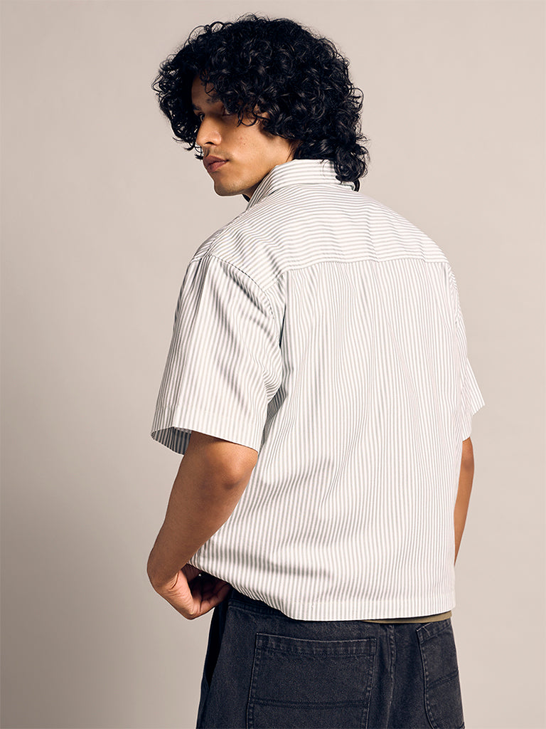 Boxy-Fit Striped Shirt