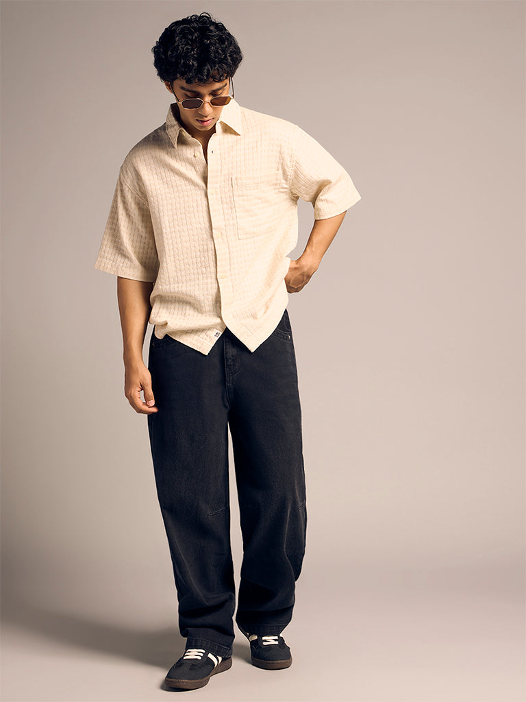 Boxy-Fit Jacquard Shirt
