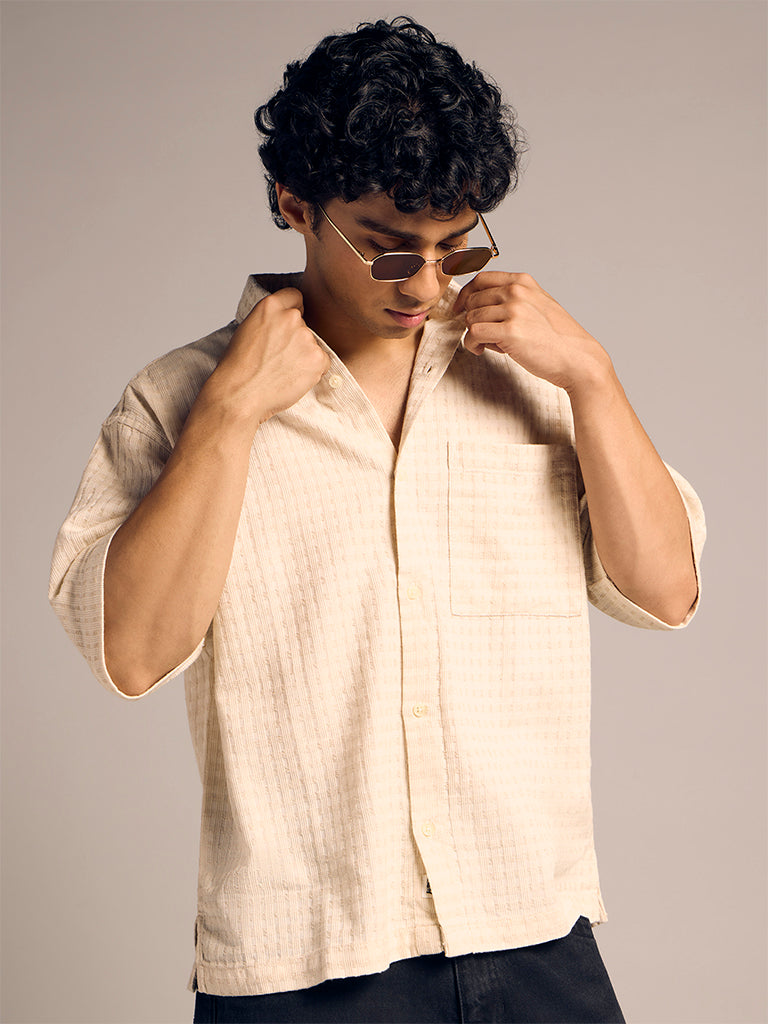 Boxy-Fit Jacquard Shirt