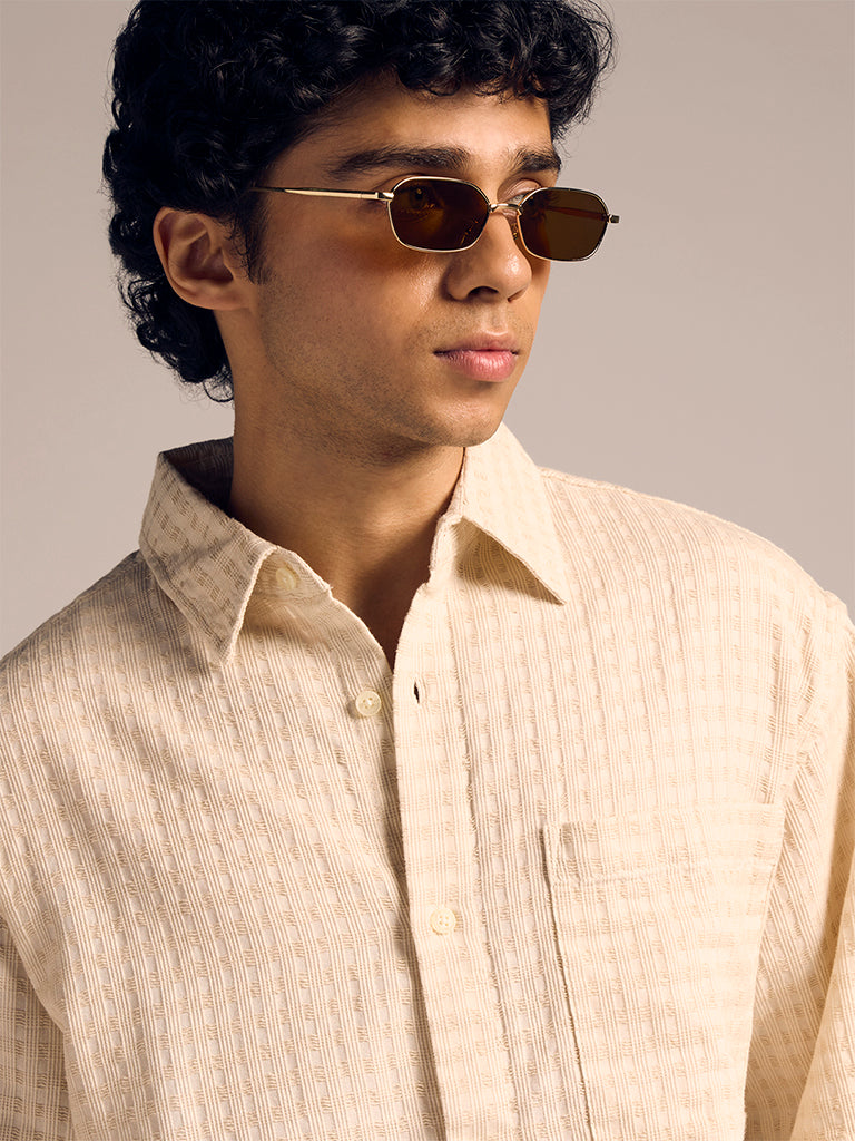 Boxy-Fit Jacquard Shirt