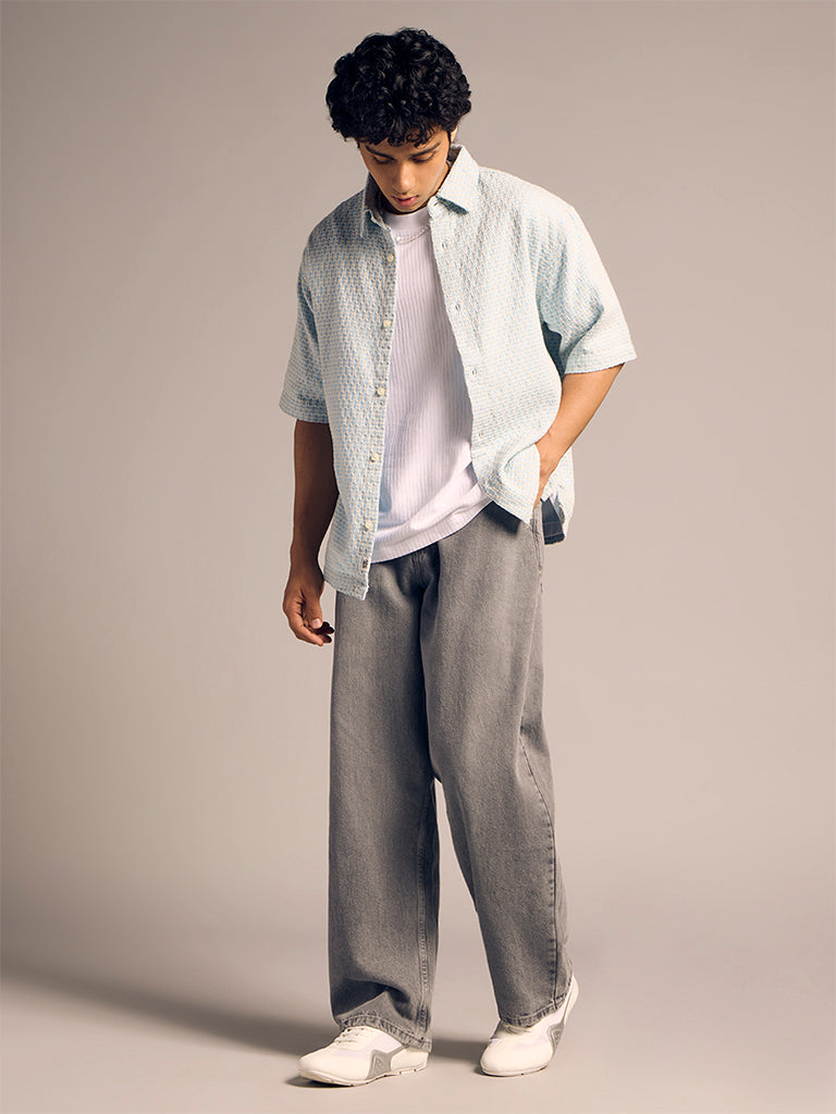 Boxy-Fit Jacquard Shirt