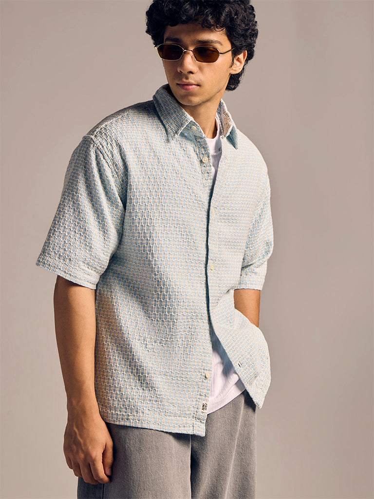 Boxy-Fit Jacquard Shirt