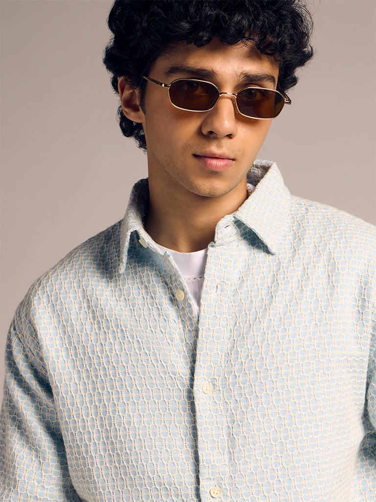 Boxy-Fit Jacquard Shirt