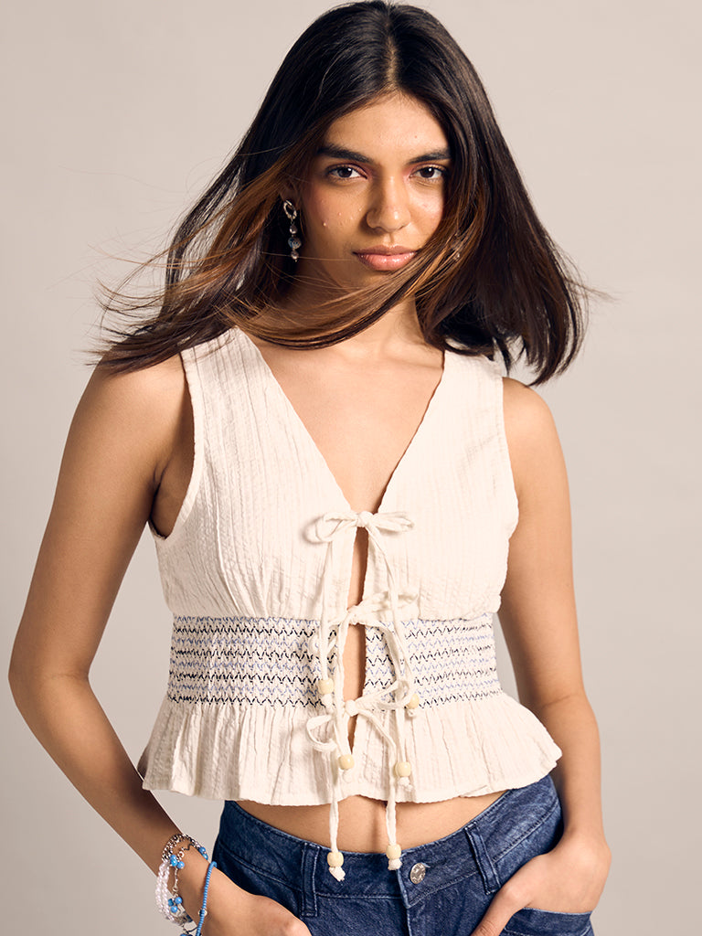Textured Fitted Top