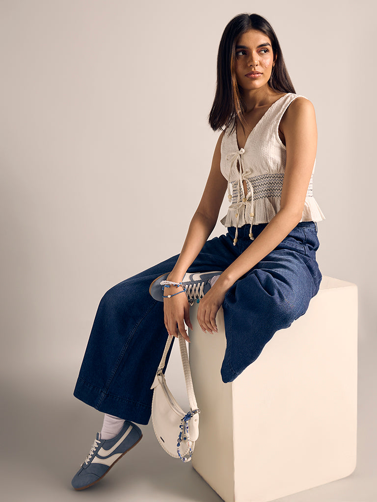 Textured Fitted Top