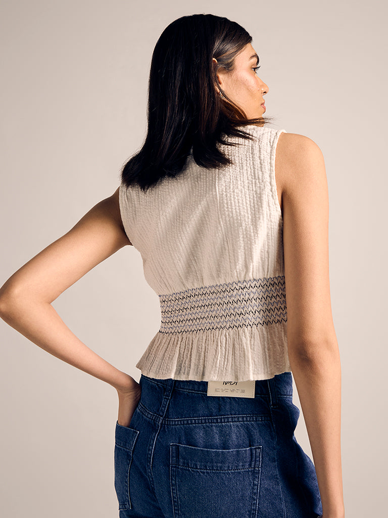 Textured Fitted Top