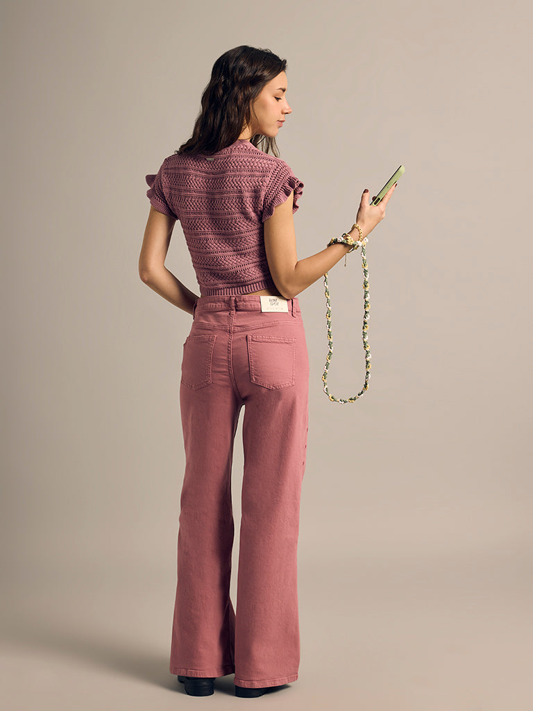 Knit-Textured Fitted Top