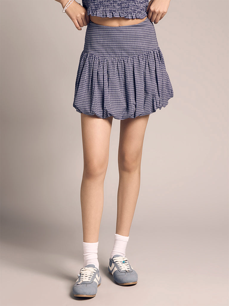 Ballon Check Skirt