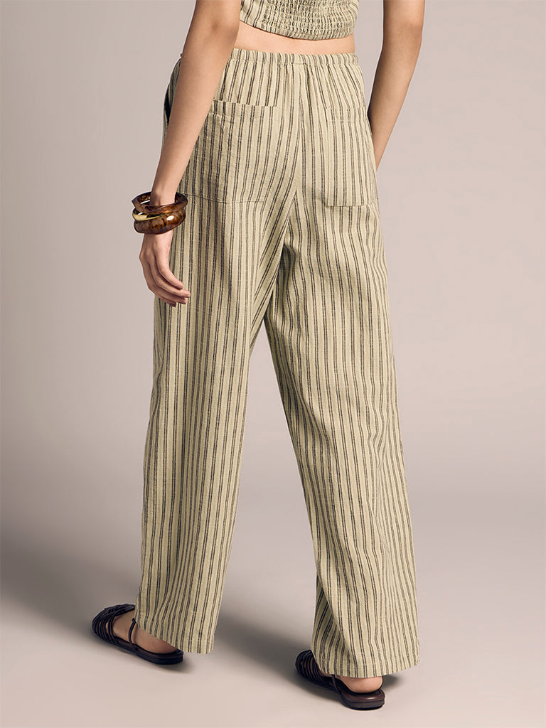 Straight-Leg Striped Pants