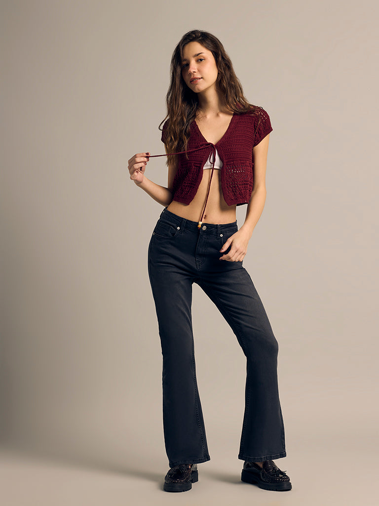 Crochet-Knit Cardigan