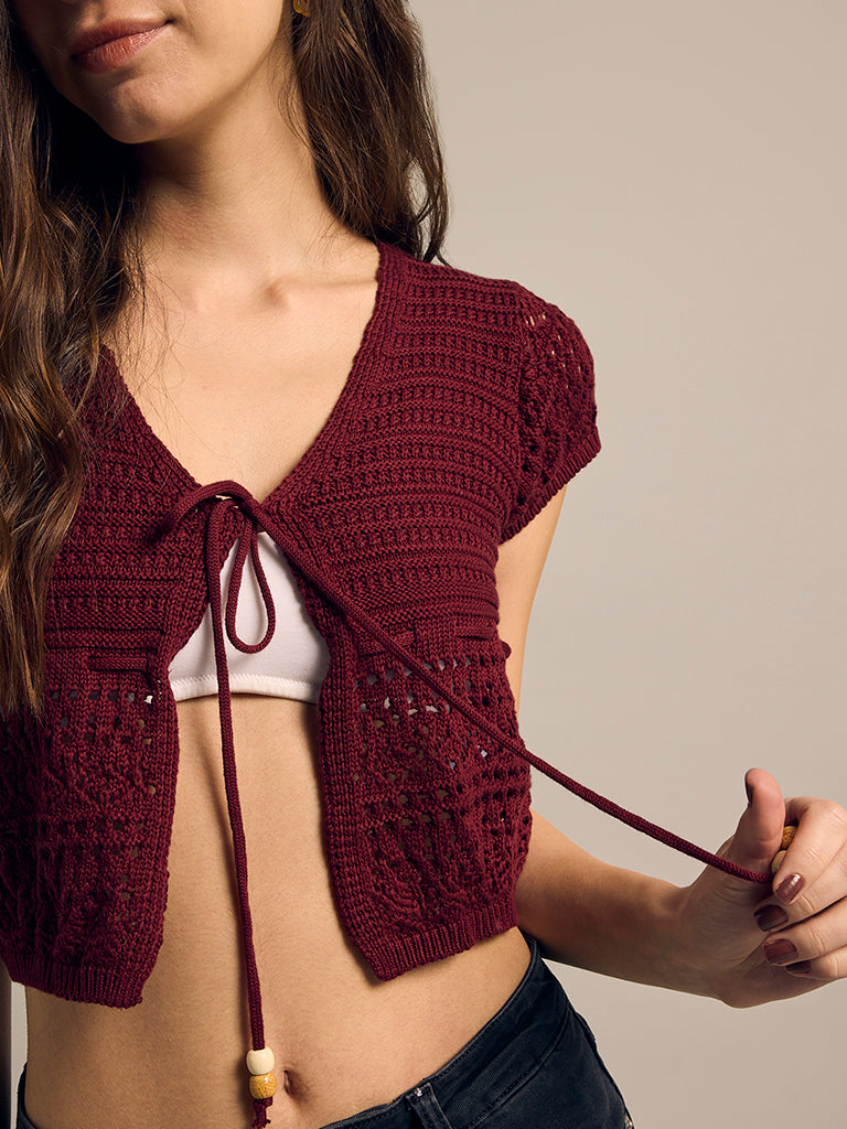 Crochet-Knit Cardigan
