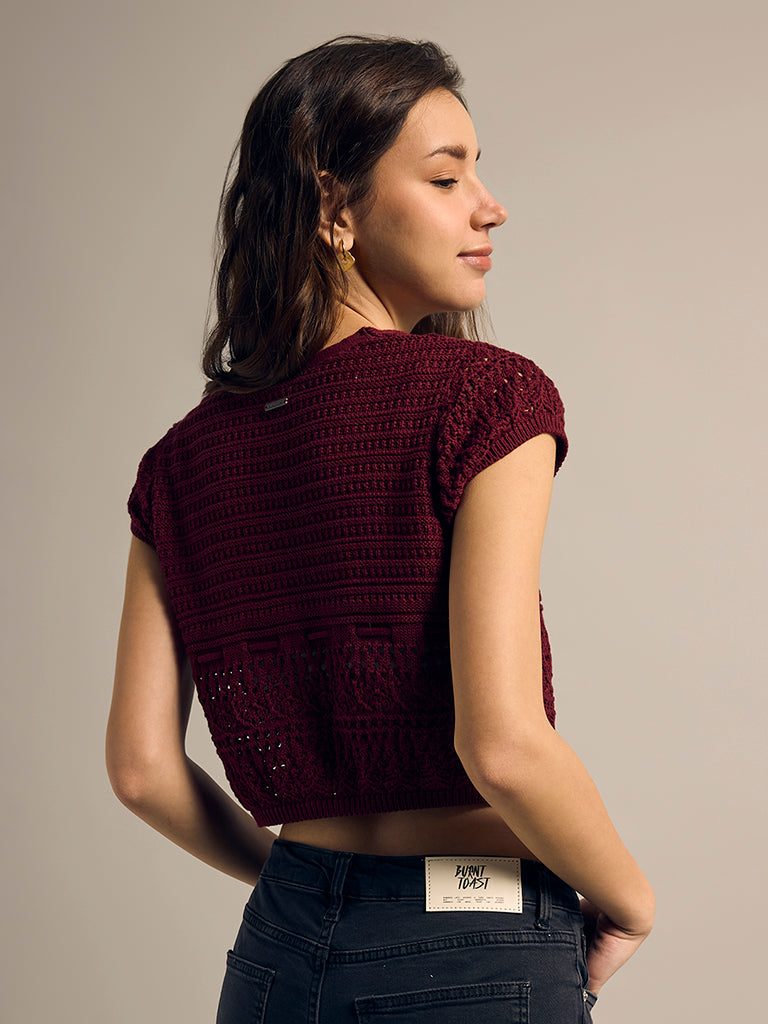 Crochet-Knit Cardigan