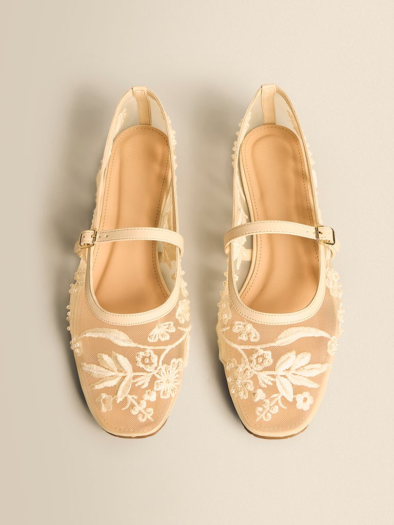 Embroidered Mary Janes