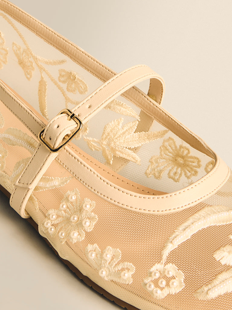Embroidered Mary Janes