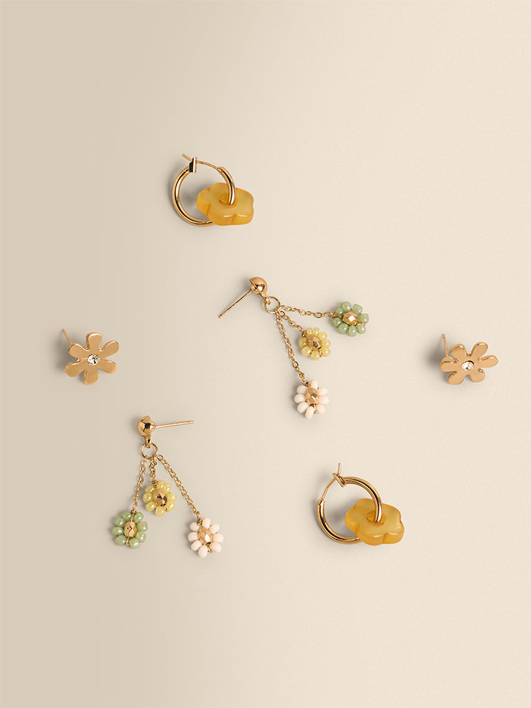 Floral Mixed Earring - Pack of 3