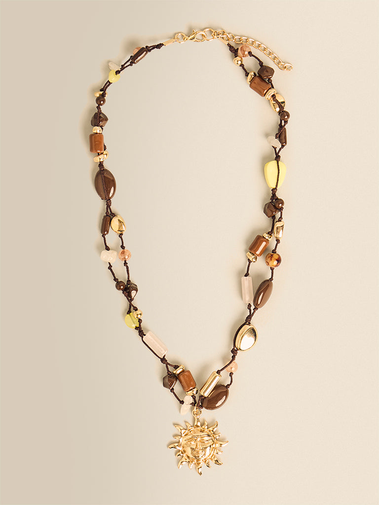 Beaded Necklace with Pendant